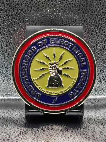 Chrome Brotherhood of Electrical Wealth Auto Badges